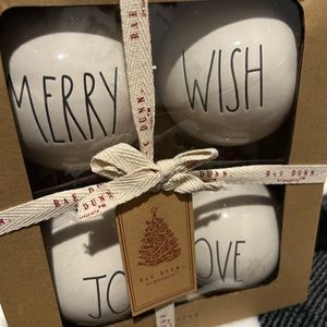Rae Dunn Christmas Ornaments 4 pack